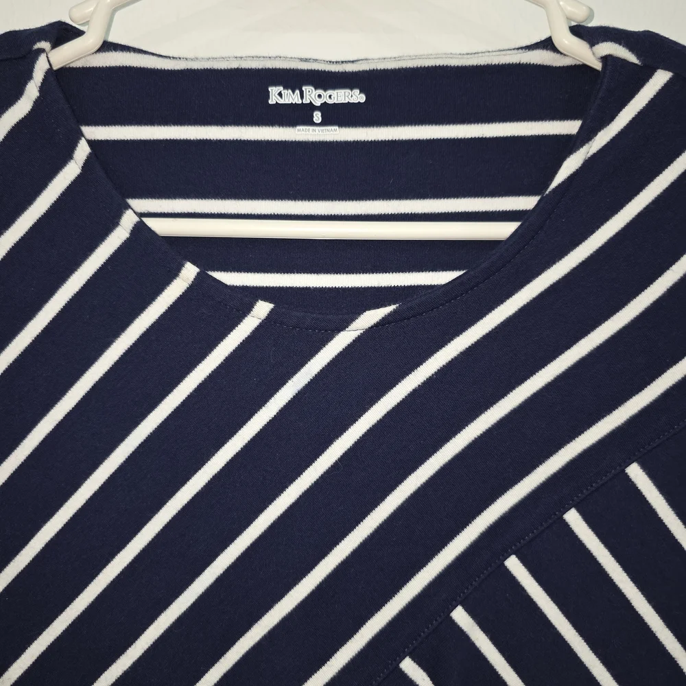 Kim Rogers Striped Navy and White Blouse - Picture 3 of 5